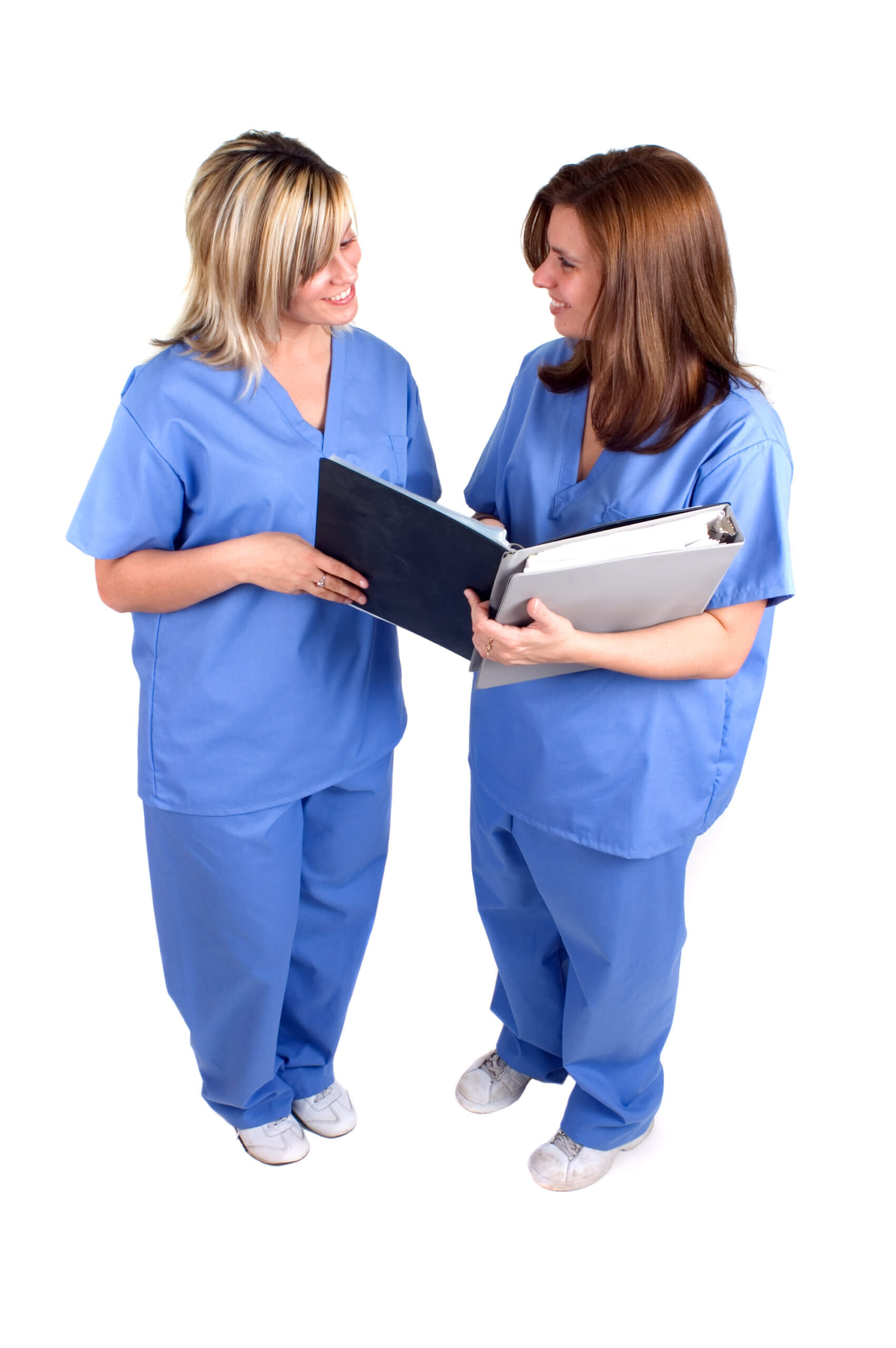 Two nurses talking about Repetitive Strain Injuries